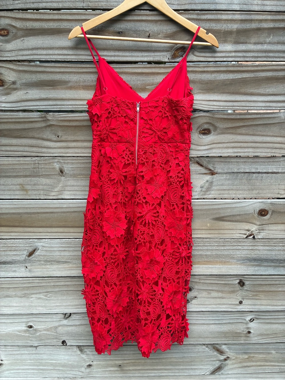 Lulus Steal Your Heart Red Crochet Lace Midi Dress XS Sleeveless Side Slit - Picture 5 of 11